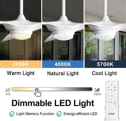 6 Speed 52 Inch Ceiling Fan Lighting With Remote Voice And APP Control