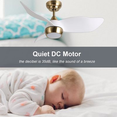 Smart White Ceiling Fan With 6 Adjustable Speeds and Voice Control