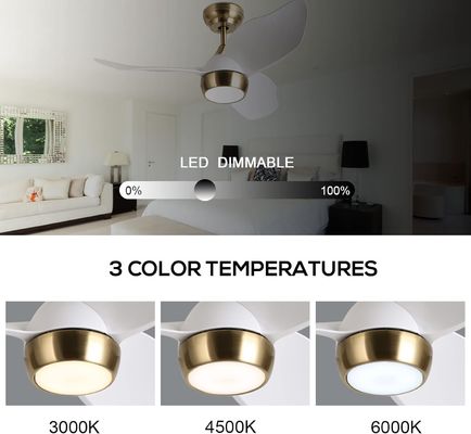 Smart White Ceiling Fan With 6 Adjustable Speeds and Voice Control