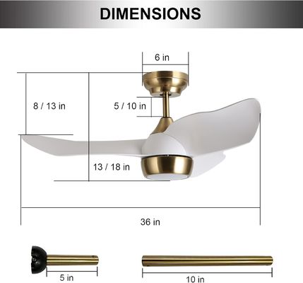 Smart White Ceiling Fan With 6 Adjustable Speeds and Voice Control
