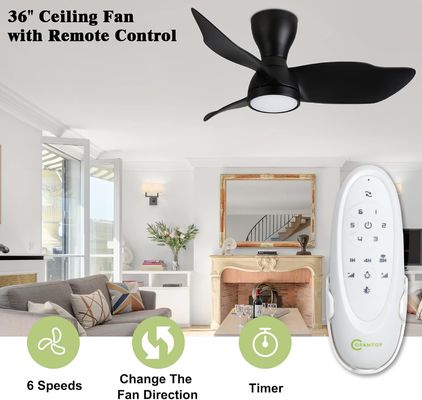 Stylish 36 Inch DC Motor Ceiling Fan with Smart Control and Alexa / Google Assistant Compatible