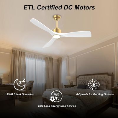 52 Ceiling Fan With Dimmable Light ABS Warm White Natural White Cool White
