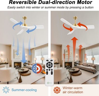 52 Ceiling Fan With Dimmable Light ABS Warm White Natural White Cool White