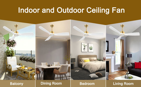 52 Ceiling Fan With Dimmable Light ABS Warm White Natural White Cool White