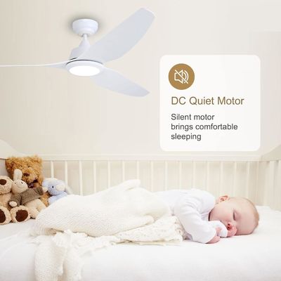 56 Inch Silent Ceiling Fan with DC Motor and Lighting