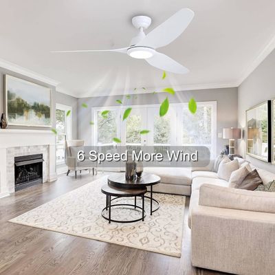 56 Inch Silent Ceiling Fan with DC Motor and Lighting