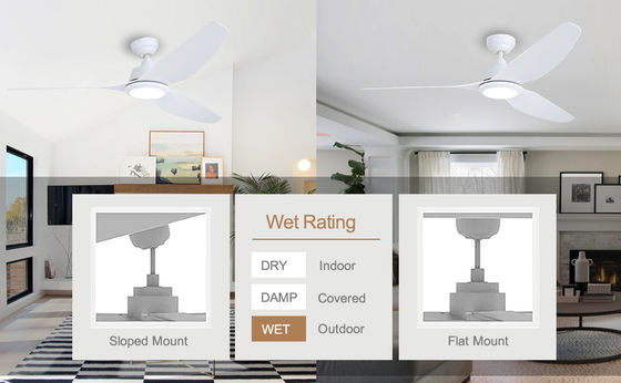 56 Inch Silent Ceiling Fan with DC Motor and Lighting