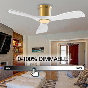 3000K Black 52 Inch Ceiling Fan With Light Efficient Reversible DC Motor