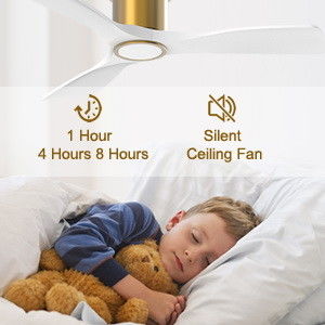 3000K Black 52 Inch Ceiling Fan With Light Efficient Reversible DC Motor