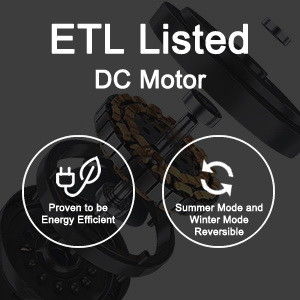 3000K Black 52 Inch Ceiling Fan With Light Efficient Reversible DC Motor