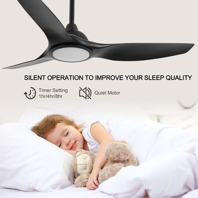 52 Inch Fan With Light 3 Color Temperature For Bedroom High CFM Ceiling Fan