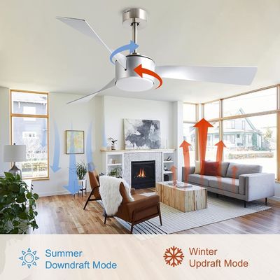 52 Inch  Fashionable Silver Ceiling Fan Lighting  With Remote Control