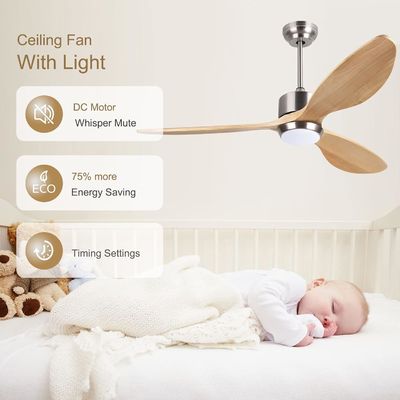 White Black Gold 52 Ceiling Fan With Light 6 Speed DC Motor