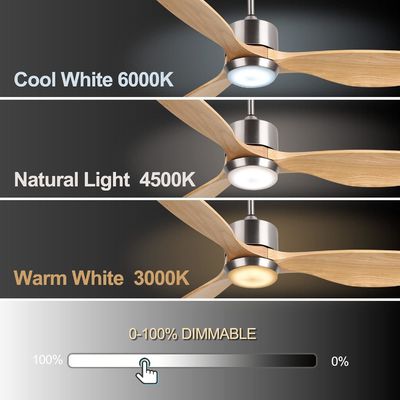 White Black Gold 52 Ceiling Fan With Light 6 Speed DC Motor