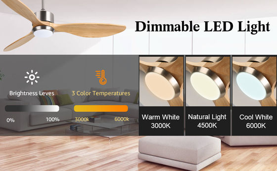 White Black Gold 52 Ceiling Fan With Light 6 Speed DC Motor