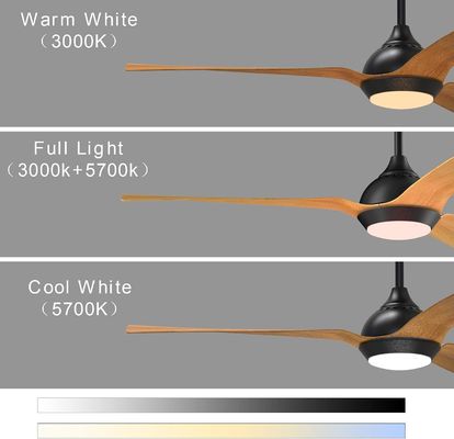 52 Inch Ceiling Fan Streamlined Design Outdoor Downrod Mount Ceiling Fan With Light