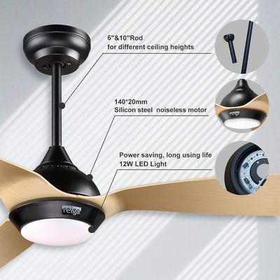 52 Inch Ceiling Fan Streamlined Design Outdoor Downrod Mount Ceiling Fan With Light