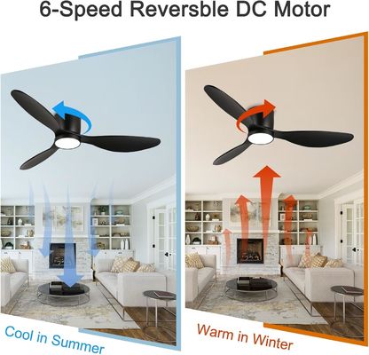 White Black Gold 52 Ceiling Fan With Energy Saving Function