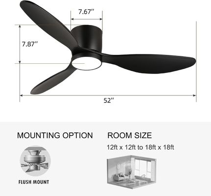 White Black Gold 52 Ceiling Fan With Energy Saving Function
