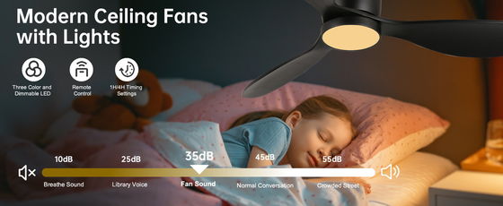 White Black Gold 52 Ceiling Fan With Energy Saving Function