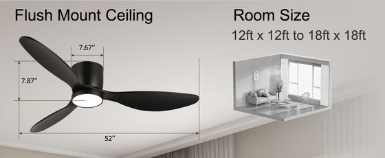 White Black Gold 52 Ceiling Fan With Energy Saving Function