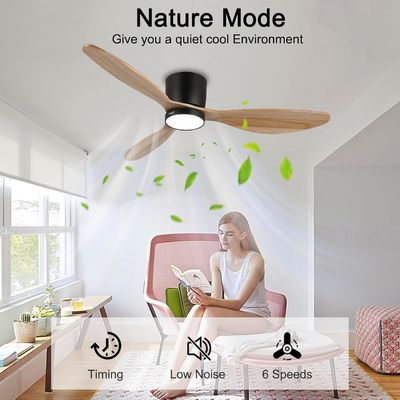 6 Speed White Black Gold 52 inch Smart Ceiling Fan Light With Energy efficient Function