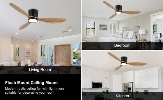 6 Speed White Black Gold 52 inch Smart Ceiling Fan Light With Energy efficient Function