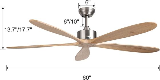 Smart Ceiling Fan with Light Quiet and Energy Saving 6-Speed Choice Alexa/Google Home Compatible