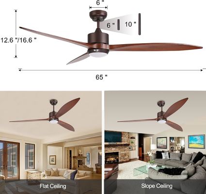 65 Contemporary Ceiling Fan Light with Voice Control and Dimmable LED Light