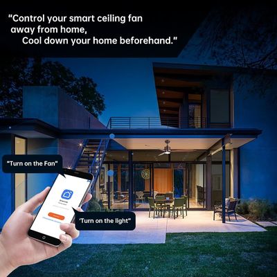 65 Contemporary Ceiling Fan Light with Voice Control and Dimmable LED Light