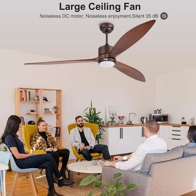 65 Contemporary Ceiling Fan Light with Voice Control and Dimmable LED Light