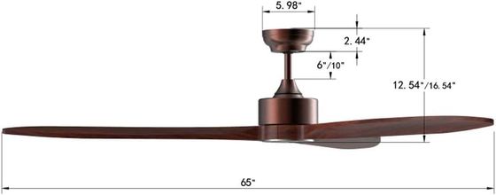 6 Speed Alexa Voice Control ABS Smart DC Motor Ceiling Fan with Lighting in Gold Black White