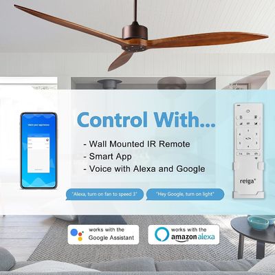 6 Speed Alexa Voice Control ABS Smart DC Motor Ceiling Fan with Lighting in Gold Black White