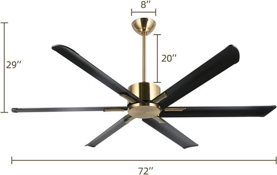 72-Inch Smart Ceiling Fan with Lights in Black/White/Gold Finish
