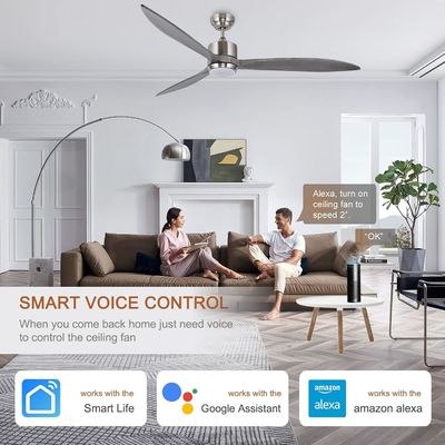 Quiet DC Motor Ceiling Fan with Smart APP Control 3-Color Dimmable LED Light and 6 Speed Choice