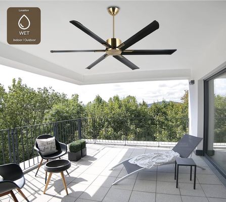 72-Inch Smart Ceiling Fan with Lights in Black/White/Gold Finish