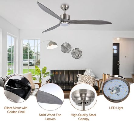 Quiet DC Motor Ceiling Fan with Smart APP Control 3-Color Dimmable LED Light and 6 Speed Choice