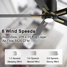 White DC Motor Quiet Blade Ceiling Fan Light 72 Inches With 3 Color Changing Speeds