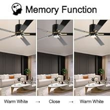 White DC Motor Quiet Blade Ceiling Fan Light 72 Inches With 3 Color Changing Speeds