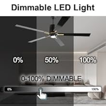 White DC Motor Quiet Blade Ceiling Fan Light 72 Inches With 3 Color Changing Speeds