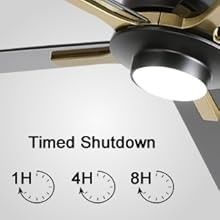 White DC Motor Quiet Blade Ceiling Fan Light 72 Inches With 3 Color Changing Speeds