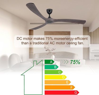 Quiet Energy Saving 6 Speed Smart Ceiling Fan with Light Controlled by Alexa