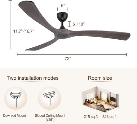 Quiet Energy Saving 6 Speed Smart Ceiling Fan with Light Controlled by Alexa