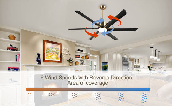 72 Inch Modern Smart Ceiling Fan with Light in White ABS