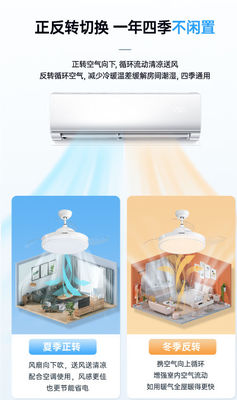 Gold Accented Intelligent Ceiling Fan with LED Lights and Voice Control