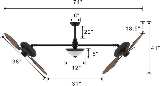 Modern 86 Inch Smart Ceiling Fan with Light Kit and 3-Speed DC Motor