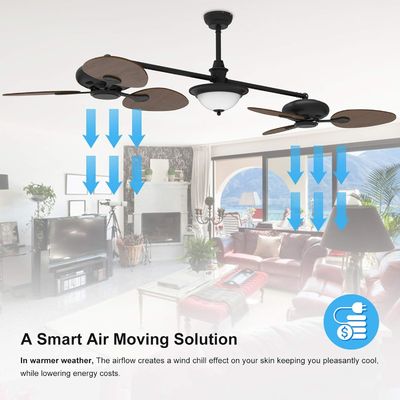 Modern 86 Inch Smart Ceiling Fan with Light Kit and 3-Speed DC Motor